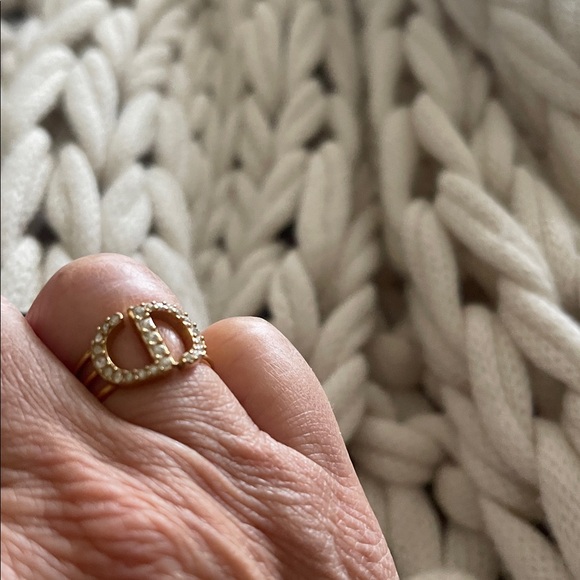 Dior CD Gold and Rhrinestone Ring size 5 - Picture 2 of 3